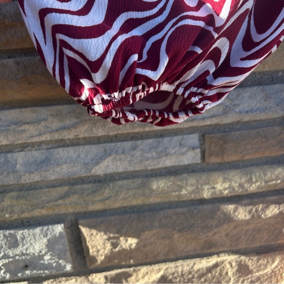 AVA & VIV maxi dress red and white size 1x with ties modest contemporary style - Picture 4 of 12